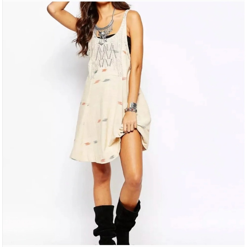 Free People Womens Sz Sm Tea Combo 100% Cotton Jumper Dress OB396810 2016 $168 - Picture 4 of 13